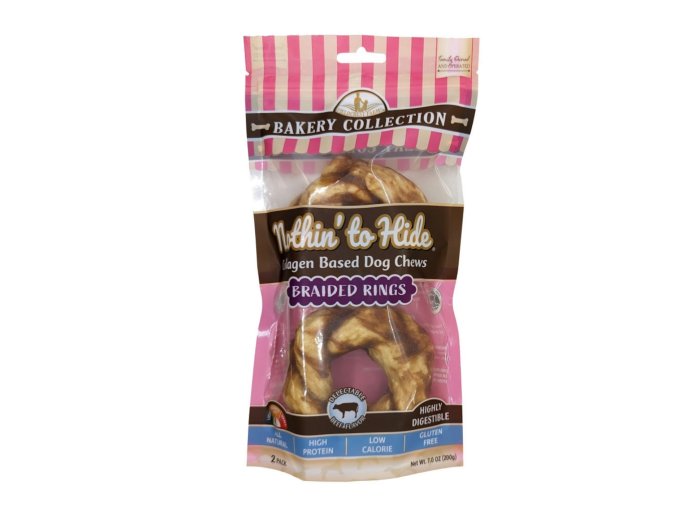 Fieldcrest Farms Nothin' To Hide Bakery Collection Dog Treat Braided Ring, Beef, 1ea/3.5 in, 2 pk
