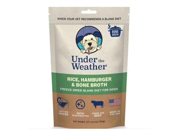 Under The Weather Bland Diet For Dogs Hamburger/Rice/Bone Broth 6.5oz.