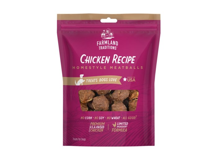 Farmland Traditions Homestyle Meatballs Dog Treats Chicken, 1ea/7oz.