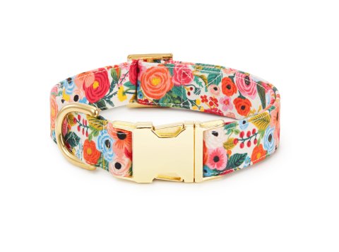 Rifle Paper Co. x TFD Garden Party Dog Collar L Gold