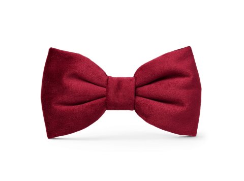 Burgundy Velvet Dog Bow Tie Standard Large
