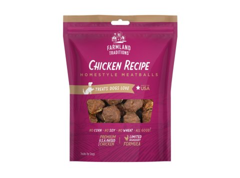 Farmland Traditions Homestyle Meatballs Dog Treats Chicken, 1ea/7oz.