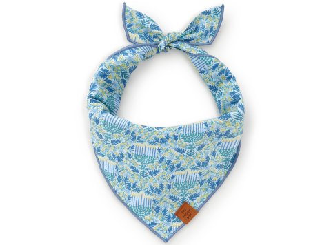 Flora Menorah Hanukkah Dog Bandana Large