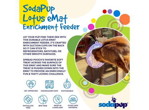 Lotus eMat Enrichment Lick Mat With Suction Cups Light Purple