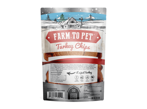 Holiday Turkey Chips Dog Treats (4 oz) Gold