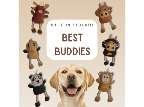 All-Natural Besties for Dogs. Six animal options! Lucy Moosey