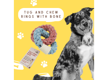 Pet Tug and Chew Toy Rings with Bone All-natural dog toy Pet