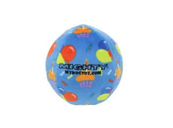 Mighty Ball-Medium Celebration Squeaky Dog Toy, No Stuffing