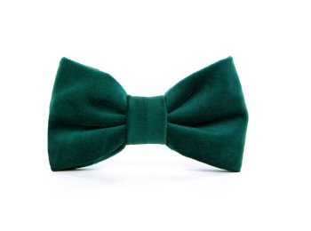 Forest Green Velvet Holiday Dog Bow Tie Standard