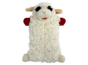 Multipet Lamb Chop Squeaker Mat Plush Dog Toy 9"