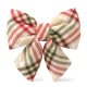 Eggnog Plaid Flannel Holiday Lady Dog Bow Large