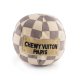 Checker Chewy Vuiton Ball Squeaker Dog Toy Large