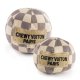 Checker Chewy Vuiton Ball Squeaker Dog Toy Small / Mini