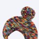 Knit Pom Pom Dog Beanie Hat - Kaleidoscope L (45-100lbs/20-50kg)