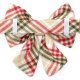 Eggnog Plaid Flannel Holiday Lady Dog Bow Large