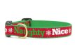 Naughty and Nice Christmas Holiday Dog Collar Wide