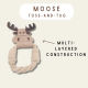 All Natural, Triple Stitched Pet Tug Toy. Durable, pet-safe Moose Tug