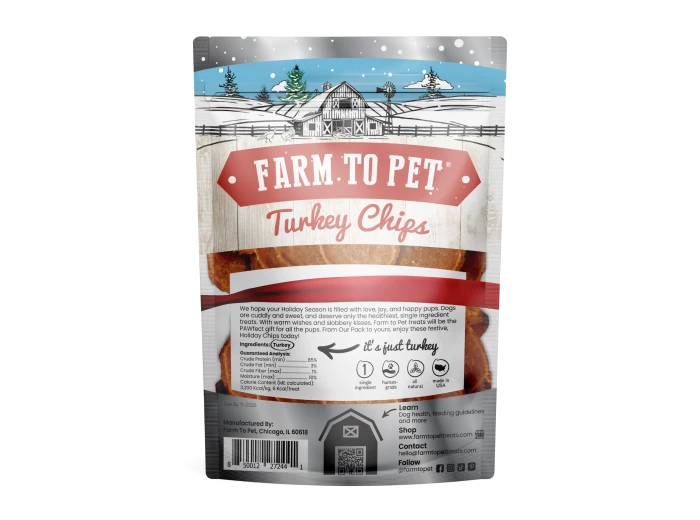 Holiday Turkey Chips Dog Treats (4 oz) Silver