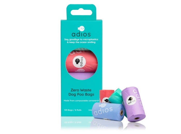 Compostable Dog Poo Bags - 8 Rolls in Rainbow (120 Bags)