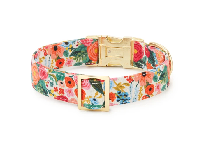 Rifle Paper Co. x TFD Garden Party Dog Collar M Gold