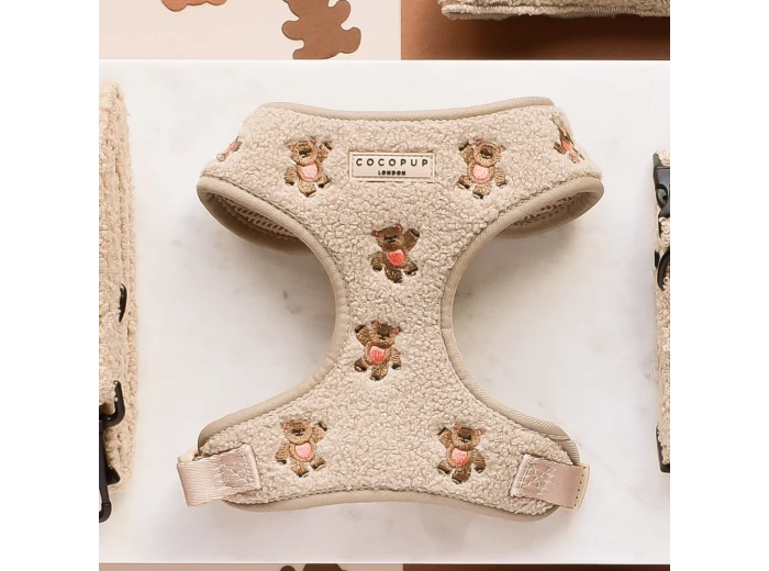 Theo Embroidered Teddy Adjustable Neck Harness XS
