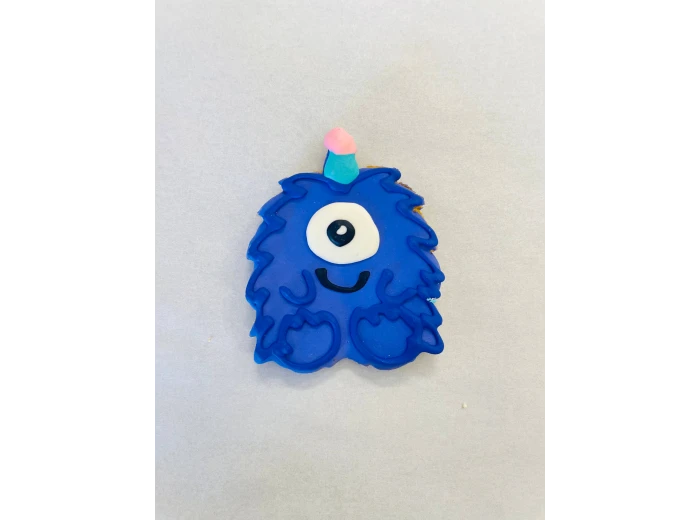 Happy Birthday Fido! Pupcake Cookie Blue 3.5