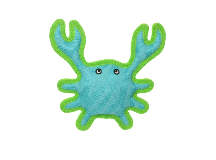 DuraForce Crab Tiger - Blue/Green, Durable, Squeaky Dog Toy