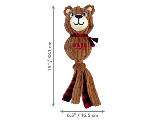 KONG Holiday Wubba™ Corduroy Bear Lg