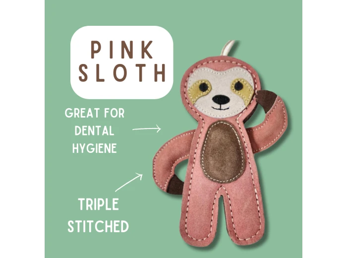 Tuff Toys Pet-friendly eco-sourced Sloth Dog Toy made of all Combo