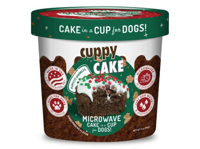 Cuppy Cake-Microwave Dog Christmas Cake in A Cup Gingerbread