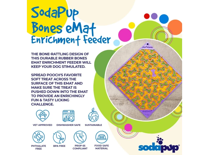 Bones Design Emat Enrichment Licking Mat Red Bones E-mat