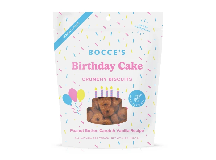 Bocce's Bakery Birthday Cake Biscuit Dog Treats 5oz