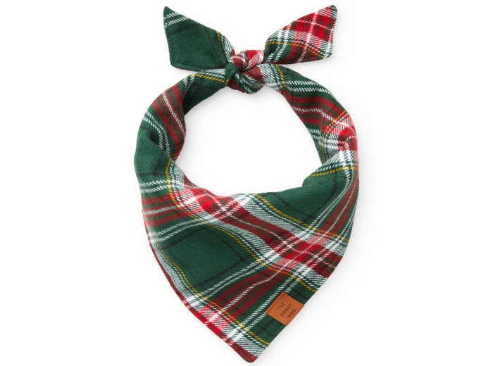 Holly Jolly Flannel Holiday Dog Bandana Large