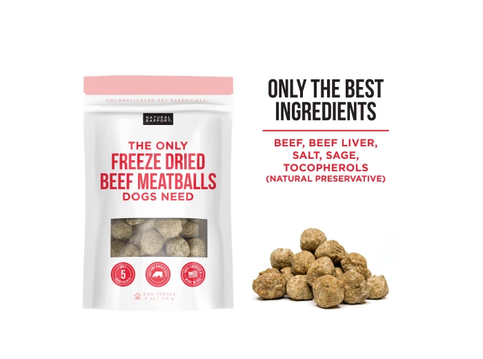 The Only Freeze Dried Beef Meatballs Dogs Need 5 pounds