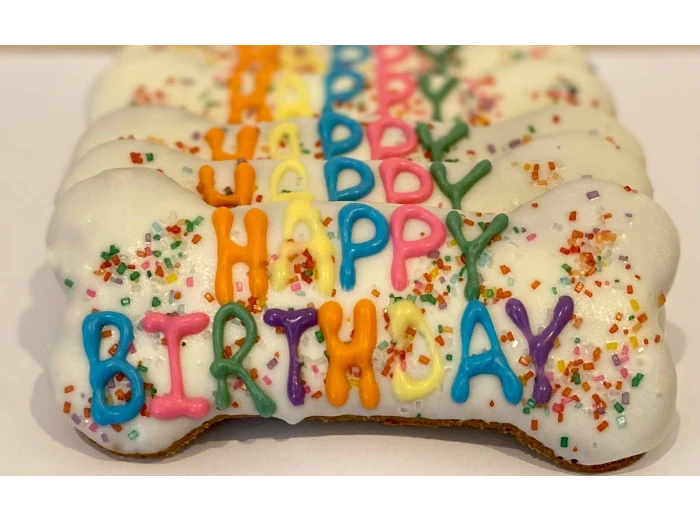 Colorful Happy Birthday Dog Bones