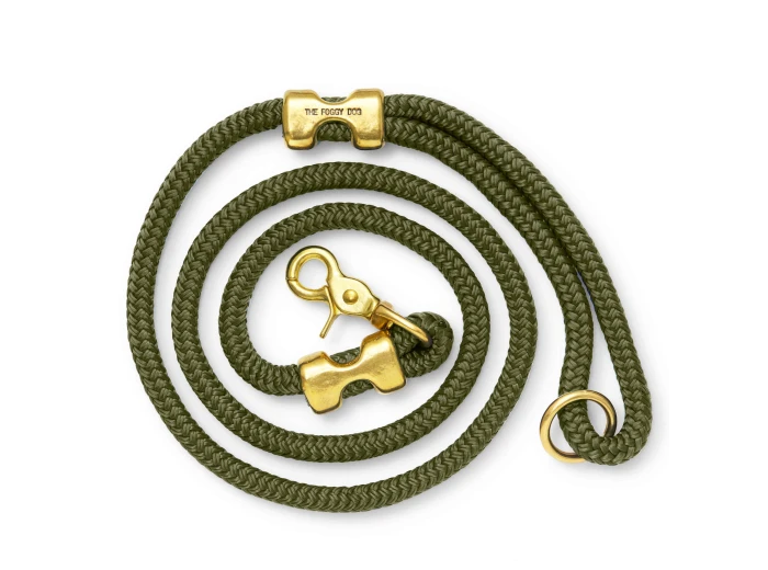 Olive Marine Rope Dog Leash 5 feet