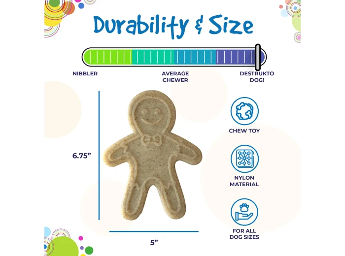 Gingerbread Man Christmas Nylon Chew Toy