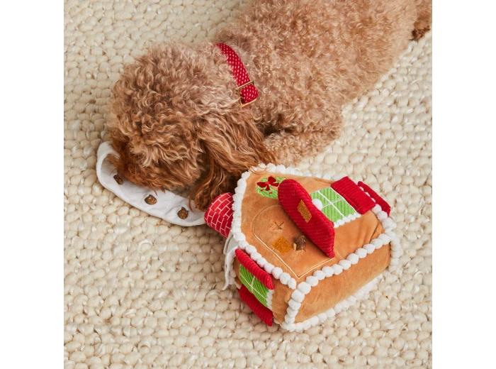 Gingerbread House Interactive Snuffle Holiday Dog Toy