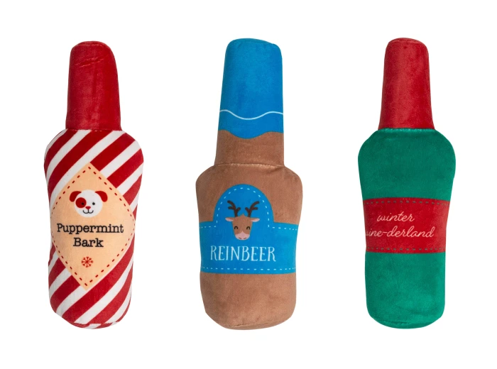 Holiday Spirits Christmas Dog Toys, Set of 3