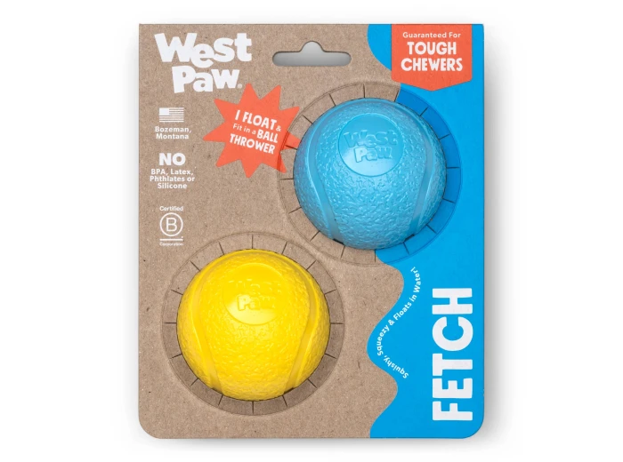 Boundr® 2-Pack Dog Toy Ball for Play, Chew, and Fetch Hot Pink Aqua