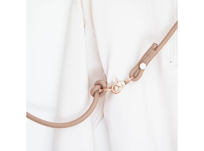 'Tan' - Hands Free Dog Braided Rope Leash