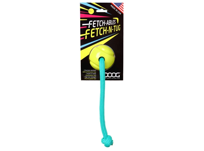 DOOG Fetchables - Fetch-N-Tug Ball & Rope Pink