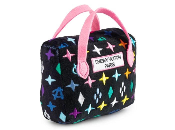 Black Monogram Chewy Vuiton Handbag Squeaker Dog Toy Small / Mini