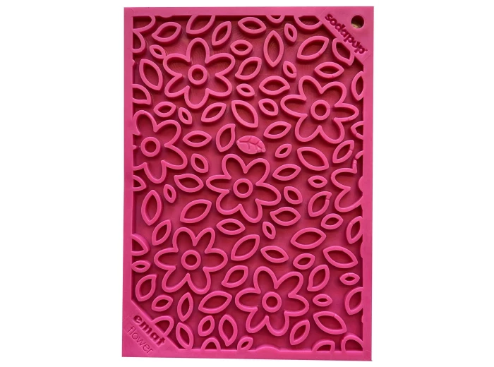 Flower Power Design eMat Enrichment Lick Mat - Pink large pink