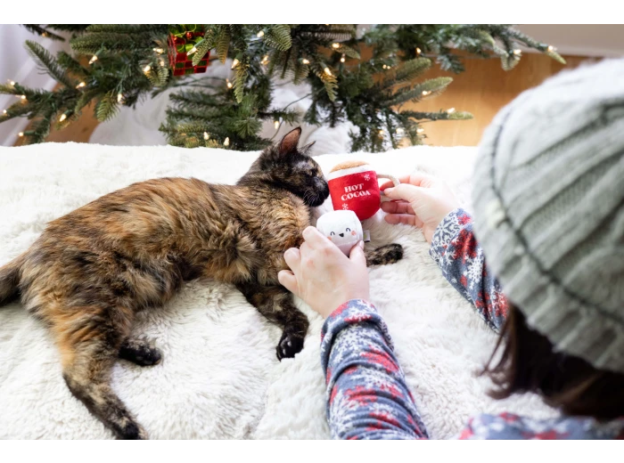 Christmas Hot Cocoa Cat Toys, Set of 2
