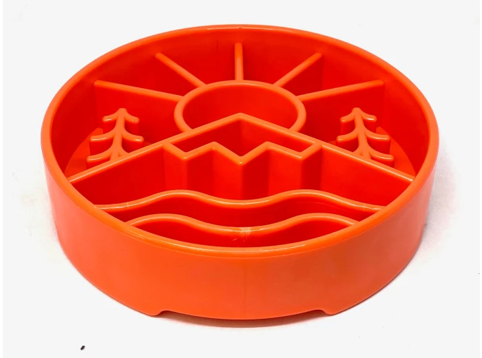 Great Outdoors Design eBowl Enrichment Slow Feeder Bowl for Orange