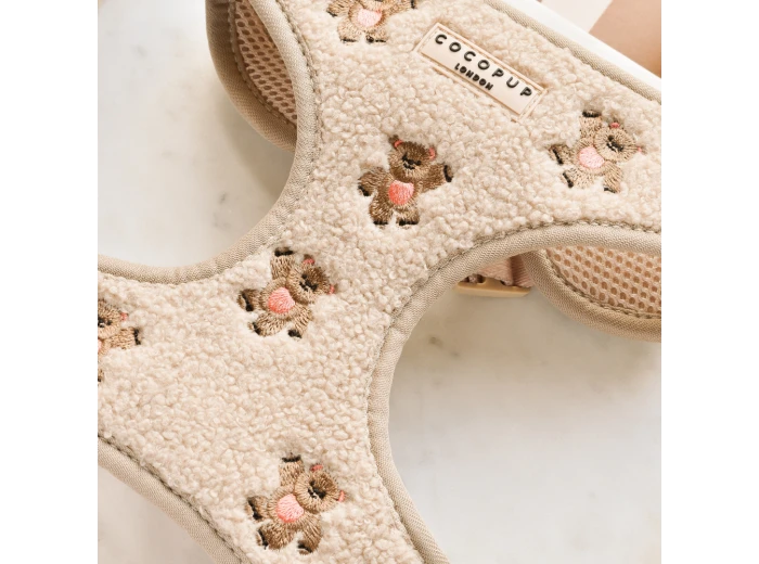 Theo Embroidered Teddy Adjustable Neck Harness M