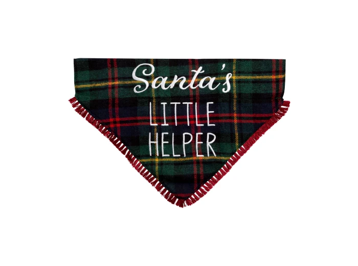 Santa's Little Helper Christmas Dog Bandana, M/L