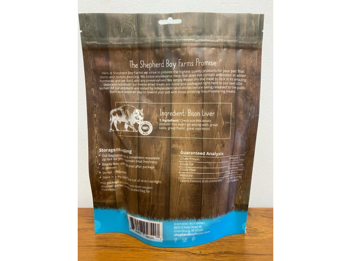 Freeze Dried Bison Liver Treats 3oz
