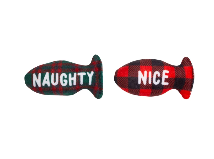Christmas Naughty & Nice Cat Toys, Set of 2